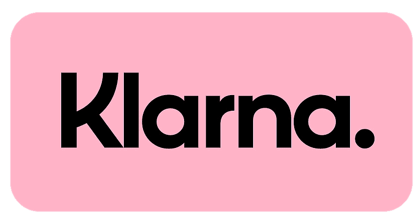 Klarna logo on a pink background.