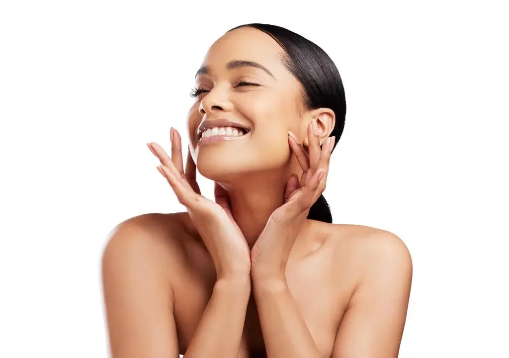 ROG Signature Membership. Woman with beautiful skin and dark hair at Houston Medspa